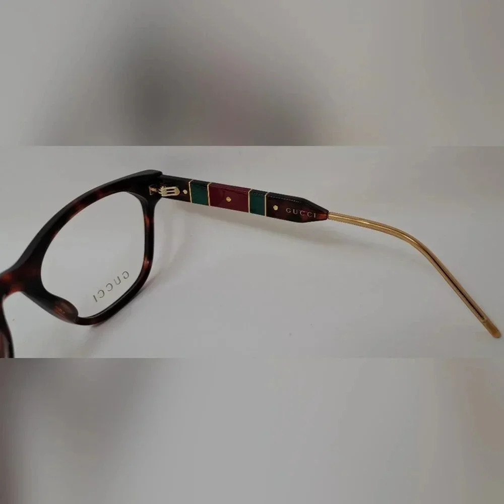 NWT Gucci Women's Eye Glasses  Frames Cat Eye Dark Havana Gold GG0600O 54-18-140 - Picture 8 of 16